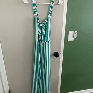 a new day Green and White Striped Jumpsuit